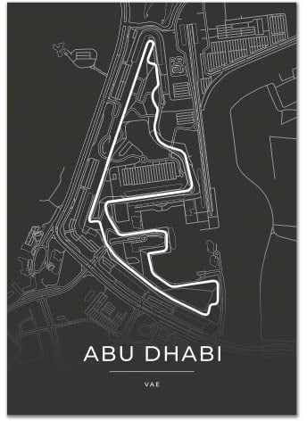 Abu Dhabi Rennstrecken Poster - Geschenk für Motorsport-Fans (30x40 CM)