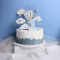 12Pcs Happy Birthday Cake Topper 1st Baby Shower Cake Toppers Glitter Hot Air Balloon Star Cloud Cupcake Toppers First Birthday Cake Decorations (Blue)