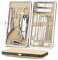 Coolzon Set de Manicura y Pedicura, Kit Manicura de 19 Piezas, Set Manicura, Damas y Hombres, Conjunto Completo con Todo Para el Cuidado de Manos y Pies, Clip de Uñas de Acero Inoxidable，Caqui