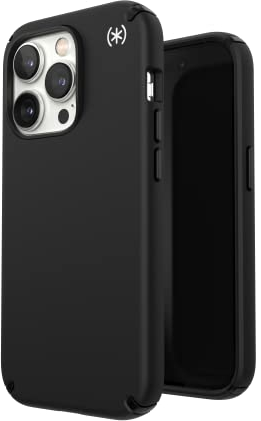 Speck Presidio2 Pro + MagSafe - iPhone 14 Pro Hülle mit Microban-Beschichtung (Schwarz/Schwarz/Weiß)