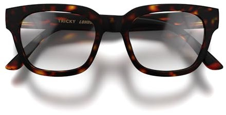 LONDON MOLE Tricky Rechteckige Lesebrille | Coole Leser | Stilvolle Brille für Herren Damen Unisex | Federscharniere | Mattbraunes Schildpatt | + 2,5 Vergrößerung