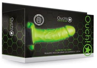 Shots Umschnall-Dildos-OU781 Umschnall-Dildos Neon Green/Black 18 cm