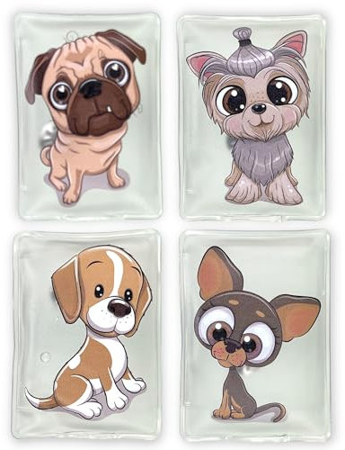 Handwärmer Taschenwärmer Sets Fingerwärmer, gegen kalte Hände im Winter (4er Set Hunde)