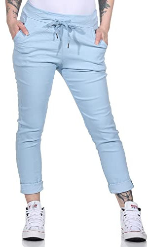 MATY FASHION Damen Freizeithose Stylisch Elegant Chino Stretchhose 3 (Hellblau)