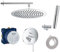 vanvilla Duschsystem mit Unterputz Duscharmatur von Grohe Einhandmischer Essence und vanvilla Regendusche mit Armatur, Duschkopf rund, Dusch-SET G05. poliert