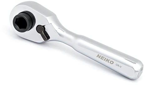 Neiko 03002A Stubby Ratchet, 1/4 Inch Ratchet Wrench and Bit Driver, 108-Tooth Reversible Ratchet, 3.3 Degree, Mini 1/4 Ratchet Drive, Oval Head Wrench, CR-V Steel Quarter Inch Small Ratchet Wrench