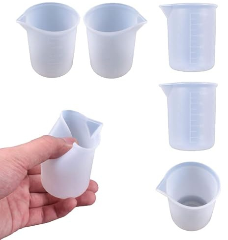 zalati Measuring Cup 6pcs 100 ml Silicone Tools Mixing Cup for DIY Resin Glue Craft Making