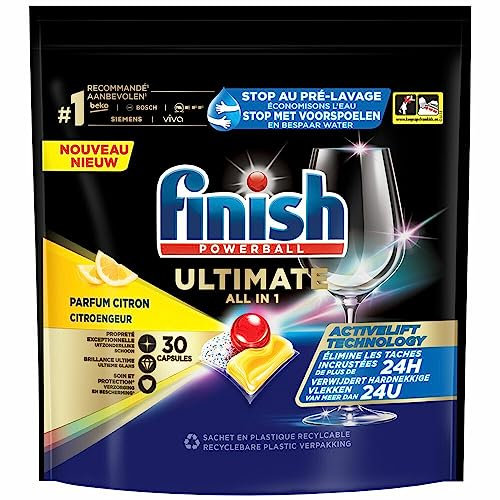 Finish Ultimate All in 1 Tabletas lavavajillas Limón 30 piezas