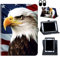 for Nokia T10 Tablet Case/for Nokia T10 8 inch 2022 Tablet Case, 360 Degree Rotating Stand and Magnetic Closure Case for Nokia T10 (Model TA-1472) Tablet 8 inch 2022 Release,American Flag/Eagles