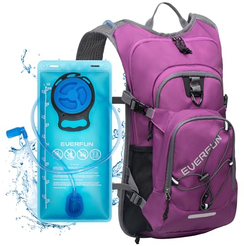 EVERFUN Trinkrucksack 18L Wandern Wasserrucksack mit 3L Wasserblase, Damen Herren Trinkrucksack Isolierter Tagesrucksack Leichter Hydropack mit Regenschutz für Wandern, Radfahren, Laufen, Festivals