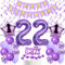 Luftballons 22. Geburtstag Frau Deko, Lila 22. Geburtstag Party Deko, Geburtstagsdeko 22 Jahre Frauen Lila, 22. Geburtstag Dekoration Frau, Lila 22. Tortendeko Geburtstag,22. Ballon Lila