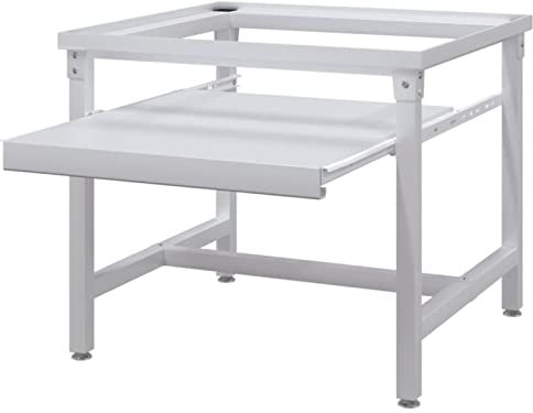 Homgoday Soporte elevador para lavadora con estante extraíble blanco, muebles para casa, interior, exterior, salón, dormitorio