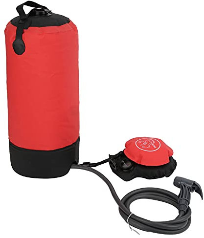 HERCHR Outdoor-Duschtasche, 11 L Duschtaschen-Set, Wandern, Tragbare Badetasche Mit Duschkopfrohr, Camping-Duschtasche Für Outdoor-Camping, Wandern Und Reisen(Rot)