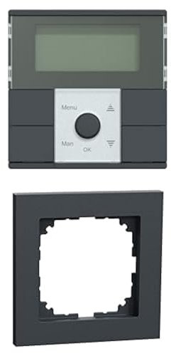Bundle aus Schneider Electric Merten MEG5754-0414 Zeitschaltuhr-Modul Standard, Anthrazit, System M + Schneider Electric Merten MEG4010-3614 M-Pure Rahmen 1-fach für Steckdosen und Schalter, Anthrazit