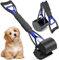 XFLYP Animale Domestico Pooper Scooper, 45cm Portatile Scoop di Poop Dog con Manico Lungo Materiale ad Alta Resistenza per Facile Erba e Ghiaia Pick up per Tutti Gli Animali Domestic(Blu)
