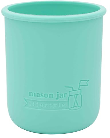 Aquamarine 16oz Pint Silicone Sleeves/Jackets for Protecting Ball, Kerr, Canning Jars (2 Pack, Wide Mouth)