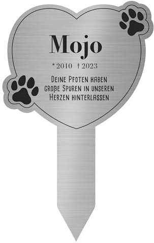 Casa Vivente Placa conmemorativa para perros, plata para tumba de animales, placa de recuerdo con nombre y vida útil, cruz funeraria con grabado, recuerdo de perro fallecido, decoración funeraria en