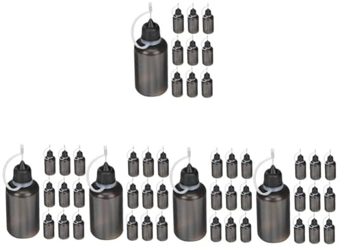 Beaupretty 50 Pièces Bouteille d'huile à bouche pointue bouteille d'aiguille flacon applicateur gourde plastique flacons compressibles à pointe d'aiguille bouteilles de colle précision outil