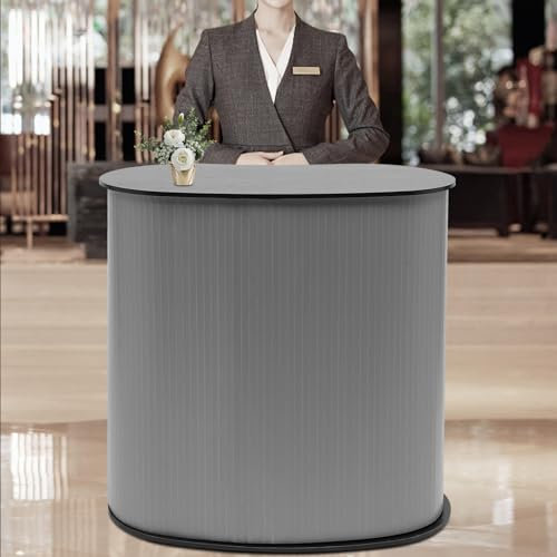 Faltbar Empfangstheke Kassentresen Ladentheke Theke BüRotheke Einzelhandel Reception Desk Stand Kit Messetresen Promotionstand Verkaufstresen Prsentationsstnder Messetheke Rezeption Counter 40*90*90Cm