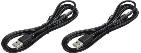 QUARKZMAN Cable de Alimentación USB a DC de 2 m USB a DC 5.5mm x 2.5mm Cable de Alimentación de 5V Negro para Mini Ventilador Cámara Teléfono Móvil Tableta Dispositivos 2 Unidades