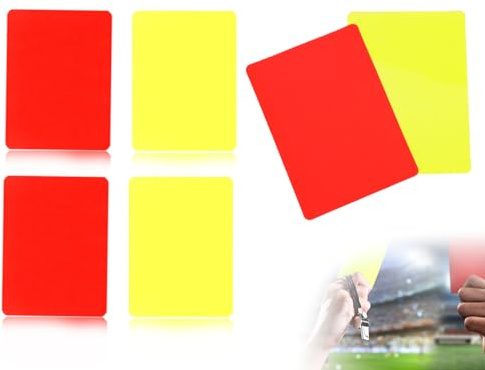 Lhbwhiz Set di Carte per Arbitri, Cartellino Giallo e Rosso, Arbitro di Calcio Sportivo, Carte Disciplinari, Strumento per Arbitri, per Pallacanestro, Calcio, Sport Scolastici (7,5 x 10,5 cm)
