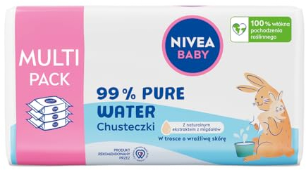 NIVEA BABY Taschentücher Biologisch abbaubar 99% Pure Water, Sparpack, 3 x 57 Stk.
