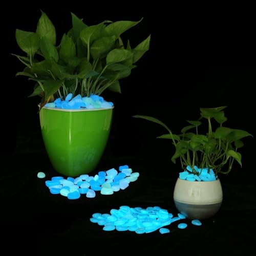 300 Pièces Pierre Lumineuse Colorées, Pierres Lumineuse Exterieur, Pierres Fluorescentes, Galets Phosphorescents, Convient Aux Aquariums de Jardin Extérieurs Galets Lumineux