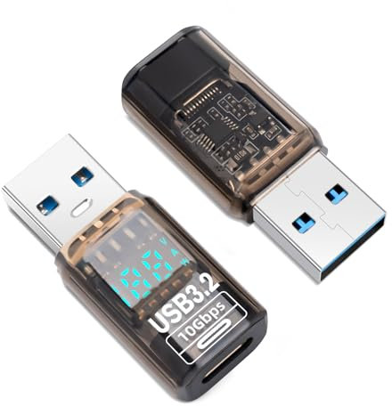 Seminer Adaptador USB a USB C (2 Pack), Adaptador USB C Hembra a USB 3.2 Macho, Conversor Tipo C a USB A para Carga Rápida y Sincronización de Datos 60W 10Gbps para MacBook, Samsung