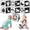 Black & White Babybuch Kontrastbuch Baby-Bilderbuch-Stoffbücher- Kontrast Baby Spielzeug 0 3 6 9 12 Monate,Neugeboren Babygeschenk