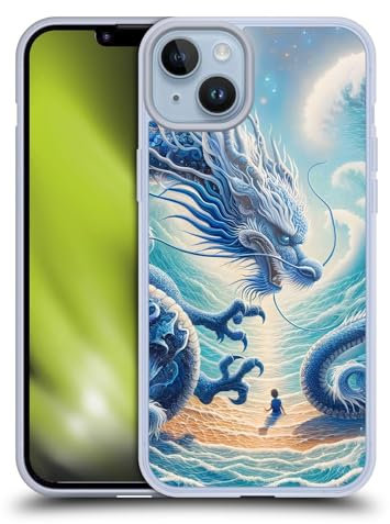 Head Case Designs Licenza Ufficiale Shambhala Light Visionary Art Onda del Drago Blu Grafica Eterea Custodia Cover in Morbido Gel Compatibile con Apple iPhone 14 Plus