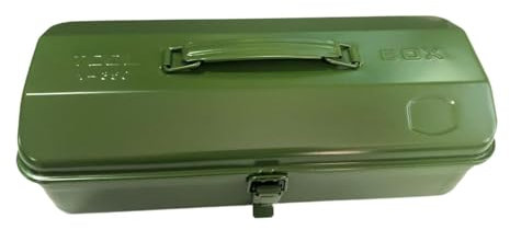 LOVIVER Werkzeugkasten aus Metall, leerer Werkzeugkasten, Mehrzweck-Werkzeugkiste mit Schlossschnalle, leicht zugänglicher Werkzeug-Organizer für Elektriker, GrÜn