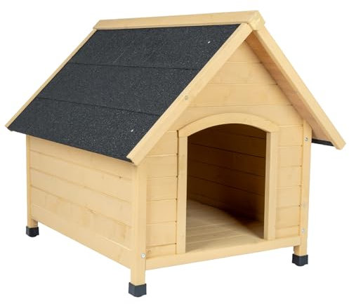 VOSS.PET Hundehütte Liam, Hundehöhle, Hundehaus aus lasiertem Fichtenholz, naturbraun, XXL