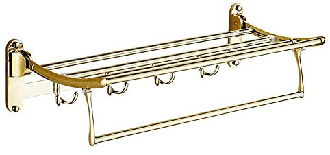 Porte-serviettes de Salle de bain, Porte-serviettes de Salle de bain, en Acier inoxydable, Pliable, fixe, doré, 50-60 cm, étagères de bain, Porte-serviettes Pour Salle de bain et Cuisine
