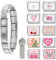 Menore Italian Charm Bracelet, 12PCS Italian Charms Armband Set mit Öffnungswerkzeug und Armband, DIY Abnehmbar 9mm Edelstahl Module für Italienische Armbänder, Geschenk für Frauen Mädchen