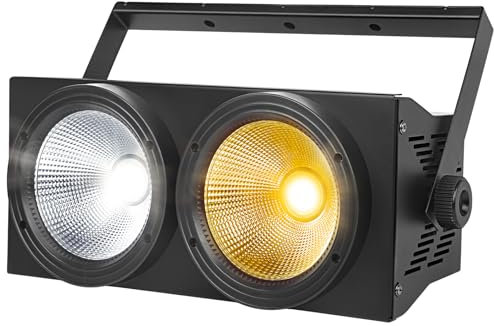 WECAN 200-W-LED-Blinder-PAR-Scheinwerfer, 2-Augen-LED-Bühnenlicht in Kalt- und Warmweiß, DMX-Steuerung, geräuschaktiviertes COB-Stroboskop für Theater, Kirche und DJ-Events