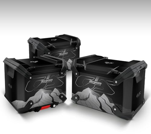 Az Graphishop Adesivi Valige Kit Completo Compatibile con BMW R 1300 GS Adventure ALU 3th Modello Mountain Style (PACK-VA3-FM-007 Triple Black)