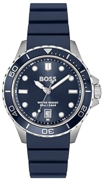 BOSS Three Hand Quartz Movement Watch for Men TROPER Sport Collection - Available with Stainless Steel or Silicone Bracelet