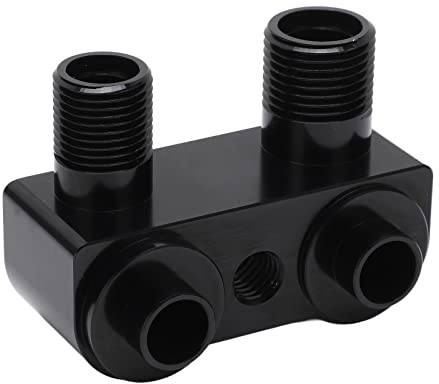 Yctze Kit de Raccord AC 90° de Haute qualité LSX LS1 Swaps – Adaptateur Noir en Alliage d'aluminium 6061-T6 pour Véhicules et Hot Rod avec Raccords de Ligne A/C Mâles 3/4-16 et 7/8-14