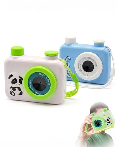 EPRVAUY Kamera Wasserpistole 2er Set, Blau & Weiß, Kinderspielzeug Wasserpistolen für unvergesslichen Sommerspaß & Gartenpartys im Freien.