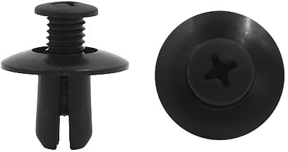 sourcing map 100Stk. Kunststoff Nieten Universal Clips Spreiznieten inner Formen Stoßstangen Verschluss Klammern Schwarz 8mm