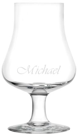 Whisky Glas, Nosing Glass im Geschenkkarton mit Namen graviert