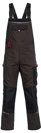 Prisma Arbeitshosen Männer Latzhose Herren Arbeitshose Mit Multifunktionstaschen, Verstärkte Knie Mit Kniepolstertaschen, Elastische Taille, Reflektierende Elemente, Arbeitslatzhose Herren Braun 56