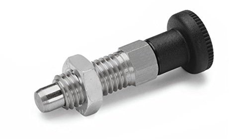Ganter Normelemente GN 717-8-M16X1, 5-BK-NI - Edelstahl-Rastbolzen, Silber, 2 Stück