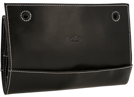 Gusti Wand-Organizer Leder - Linnea Zeitungen Magazin Board Postablage Wandschrank Hänge-Aufbewahrung Schwarz