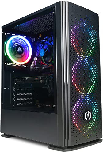CyberpowerPC Wyvern PC Gaming - AMD Ryzen 5 4500, Nvidia RTX 3060 12GB, 16GB RAM, 500GB NVMe SSD, 650W 80+ PSU, Wi-Fi, Windows 11, Blaze RGB