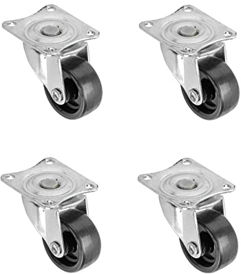 4X New 30mm Plastic Swivel Castor Wheel Black Furniture Caster Without Brake Set