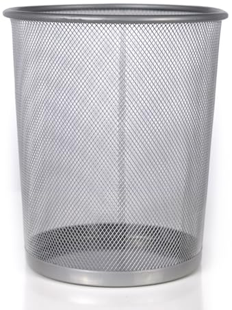 ABN Finest Set of 10 Black Bin Waste Basket - Wire Mesh Trash Bin for The Office, Bedroom, Bathroom, Lounge, University Dorm Rooms - Modern & Space-Saving with Solid & Stable Base, Heavy Duty Metal
