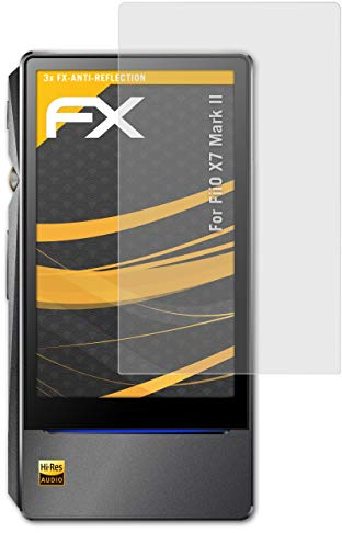 atFoliX Panzerfolie kompatibel mit FiiO X7 Mark II Schutzfolie, entspiegelnde und stoßdämpfende FX Folie (3X)