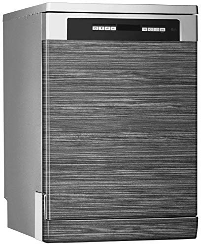MEGADECOR Vinyle décoratif pour lave-vaisselle, dimensions standard 67 cm x 76 cm, bois horizontal de grain fin gris