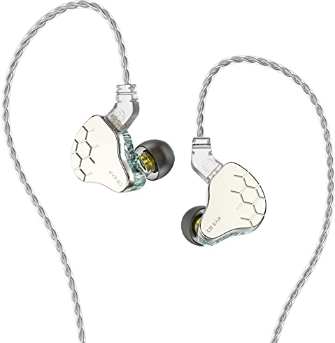 KINBOOFI KBEAR Lark Auriculares in-Ear, Carcasa metálica 1BA 1DD Hybrid Balance Armature con Monitores Dinámicos Intrauditivos Cancelación de Ruido para músico (Verde, sin micrófono)